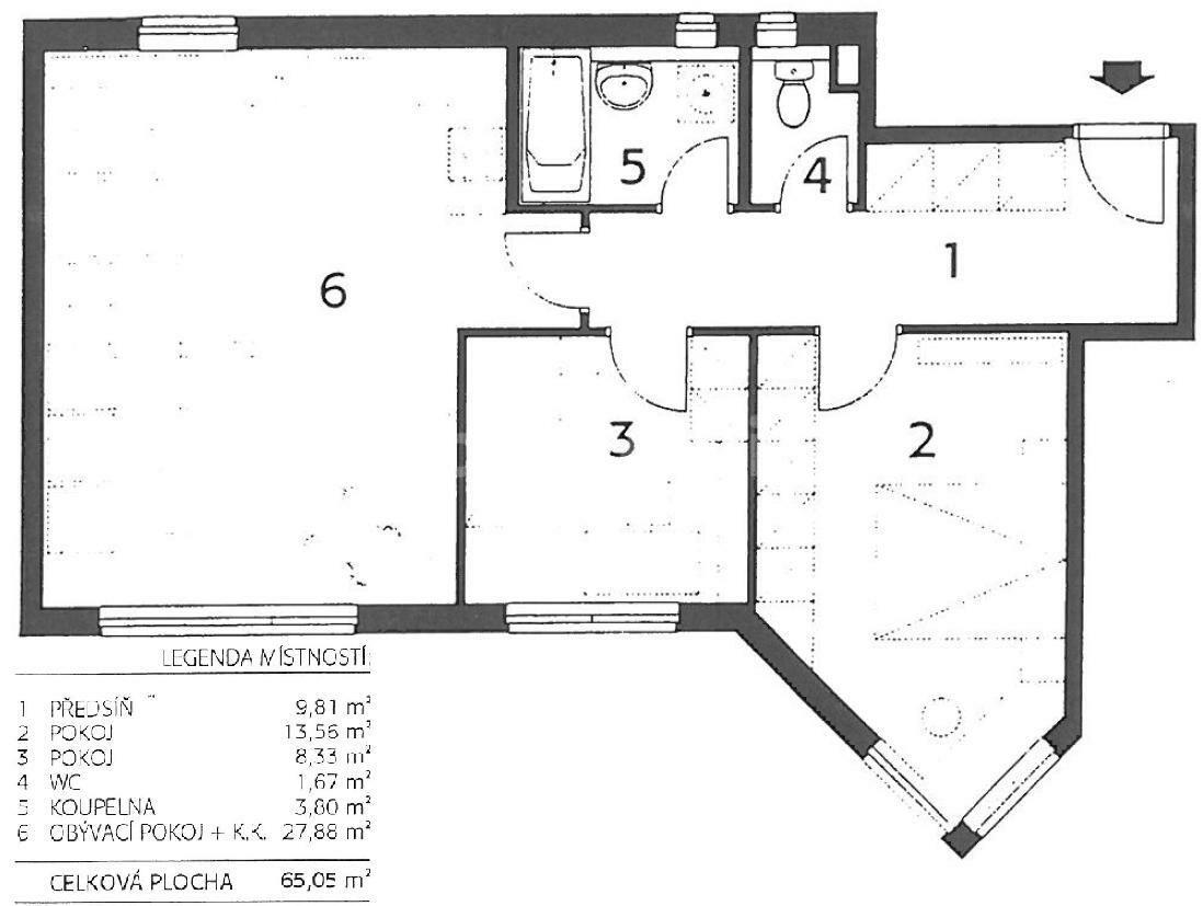 2 bedroom with open-plan kitchen flat to rent, 65 m², Rostovská, Prague, Prague