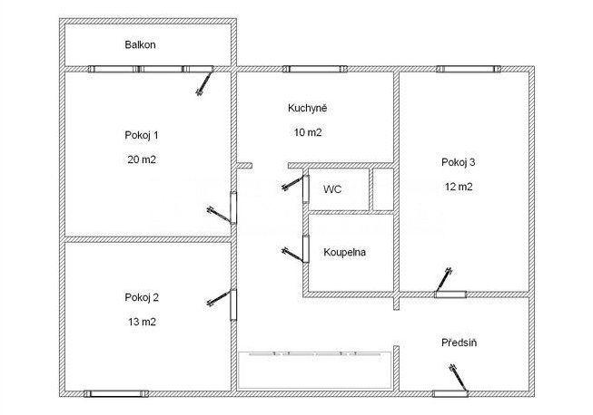 3 bedroom flat to rent, 70 m², Bzenecká, Brno, Jihomoravský Region