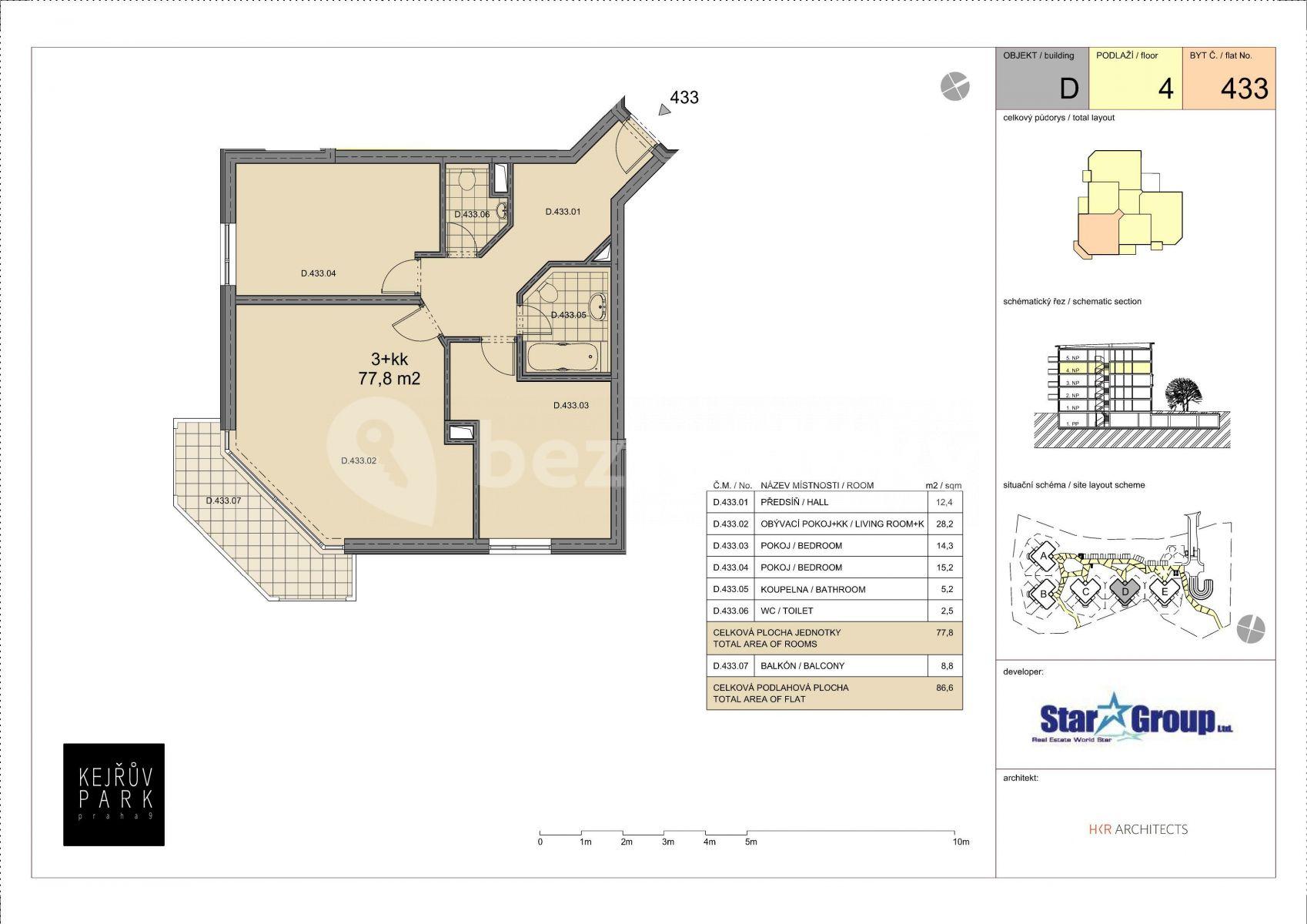 2 bedroom with open-plan kitchen flat to rent, 78 m², Nademlejnská, Prague, Prague