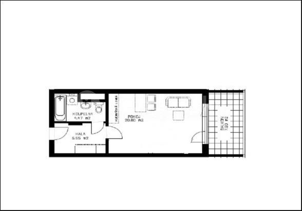 Studio flat to rent, 39 m², Podkovářská, Prague, Prague