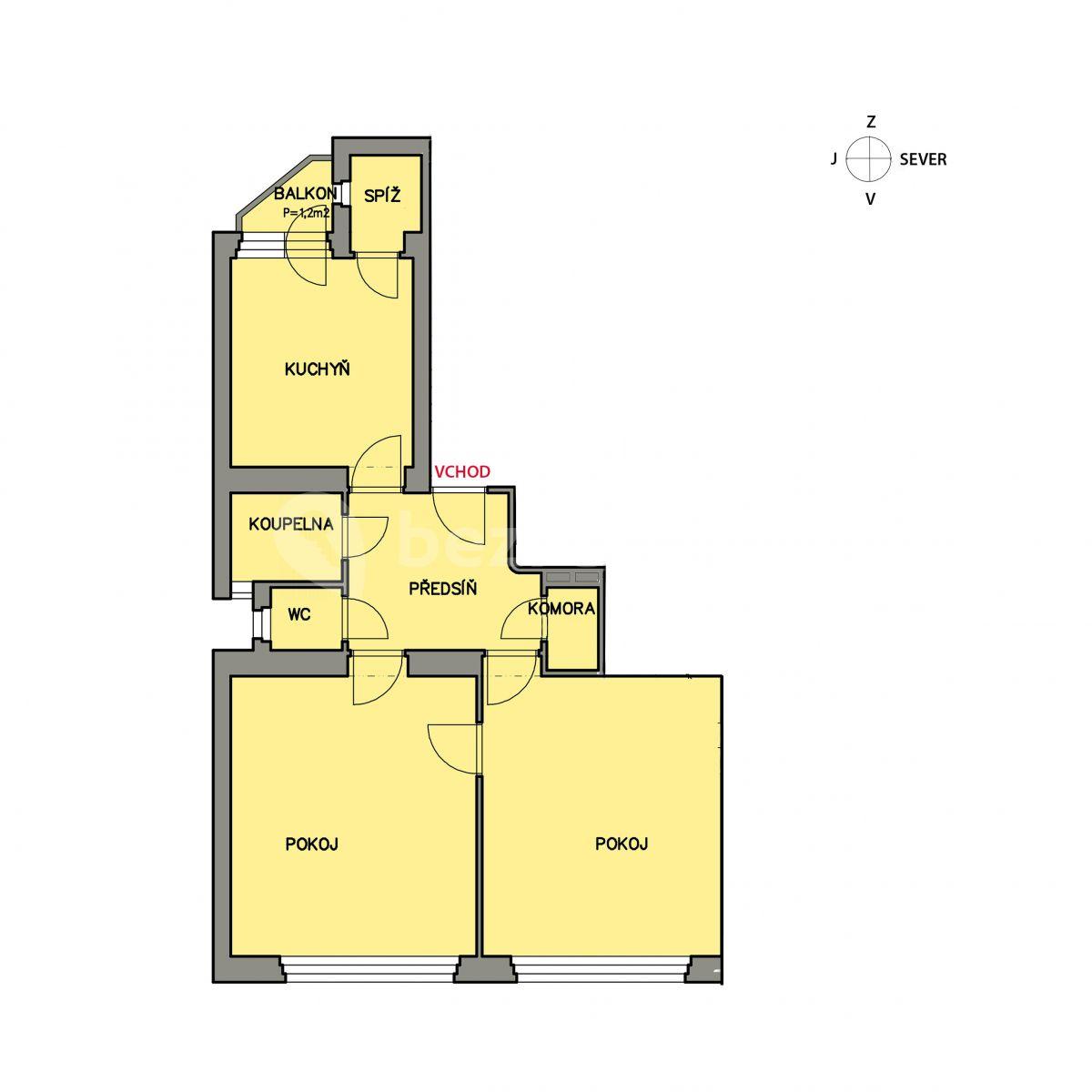 2 bedroom flat to rent, 73 m², Smetanovo nábřeží, Hradec Králové, Královéhradecký Region