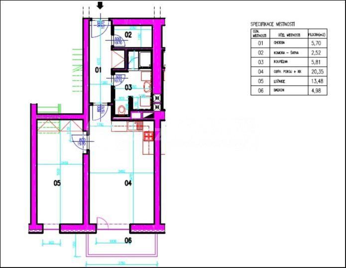 1 bedroom with open-plan kitchen flat to rent, 52 m², Halasova, Jihlava, Vysočina Region