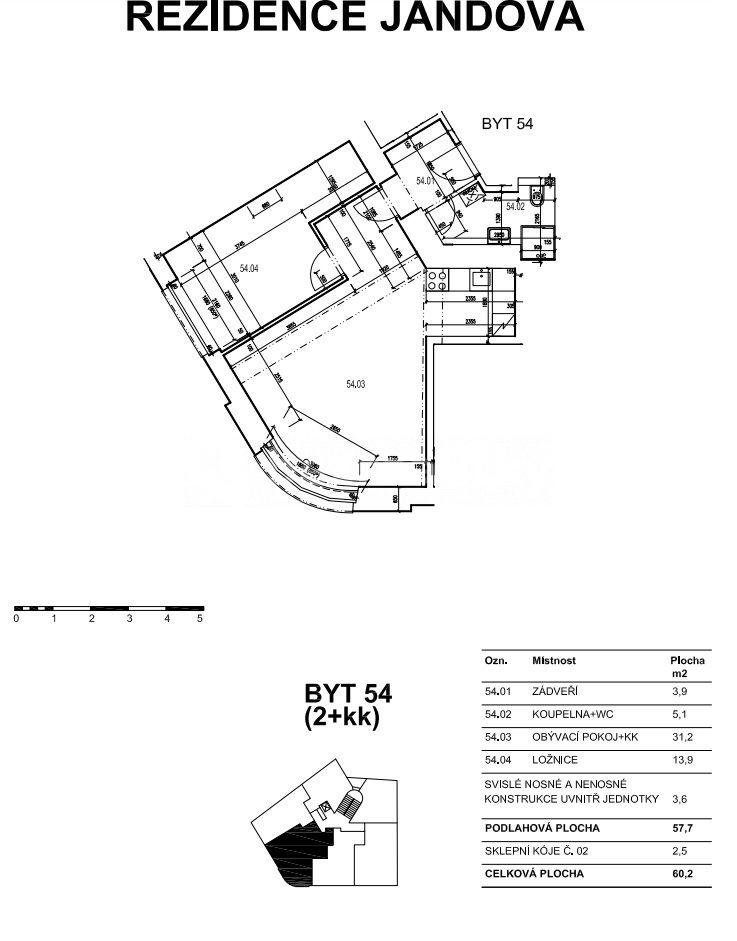 1 bedroom with open-plan kitchen flat to rent, 60 m², Jandova, Prague, Prague