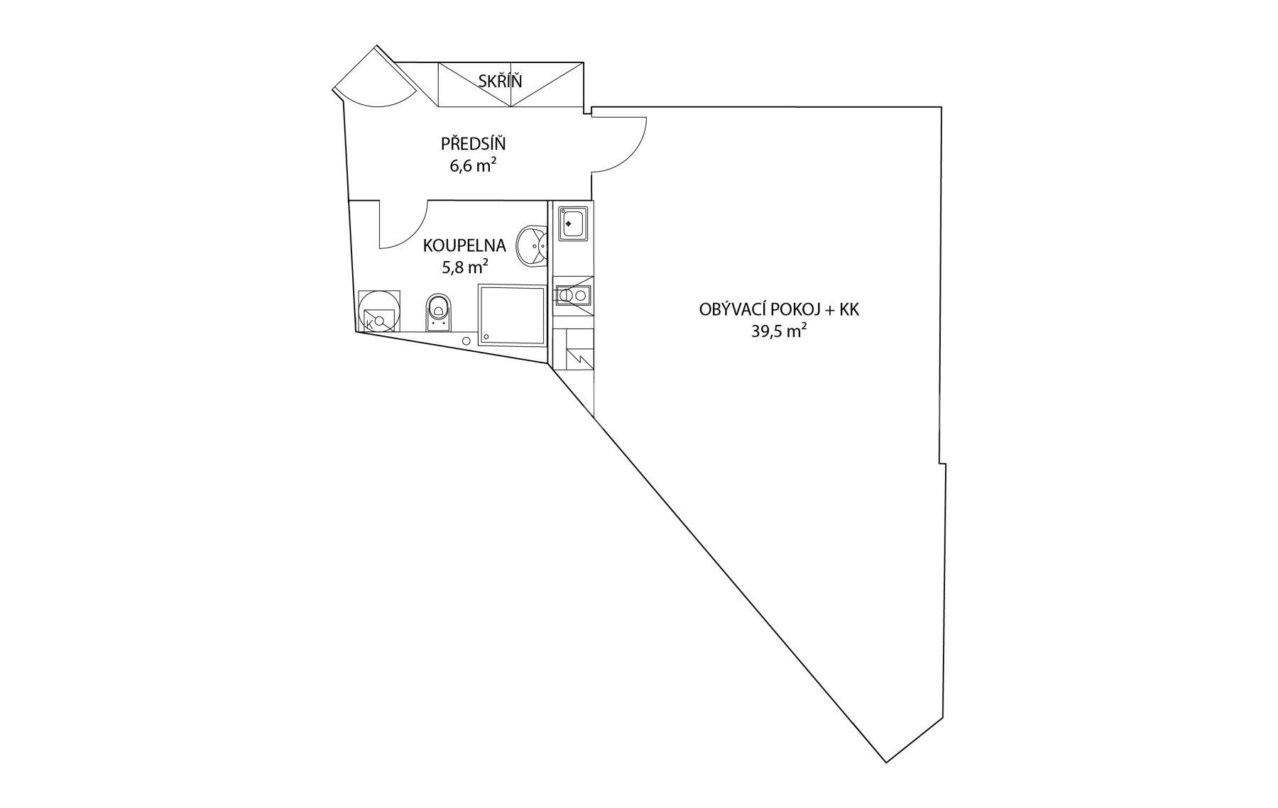 Studio flat to rent, 52 m², Bořivojova, Prague, Prague