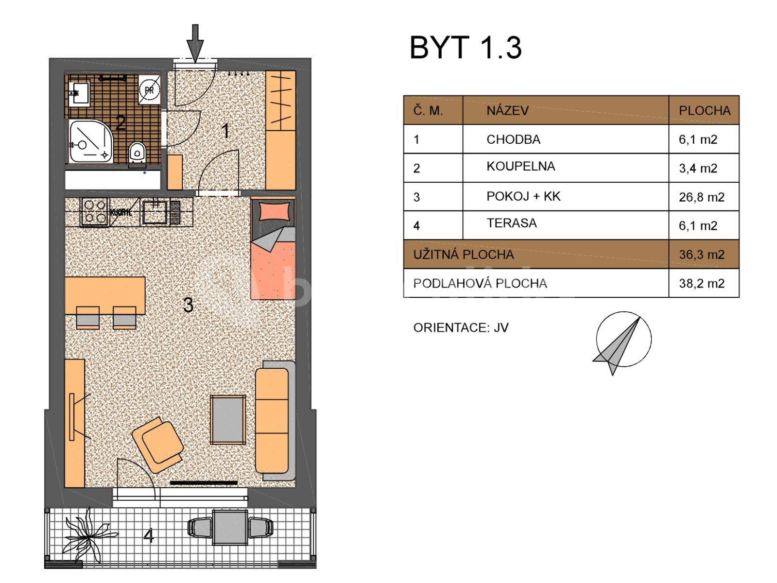 Studio flat to rent, 38 m², Kadečkové, Prague, Prague