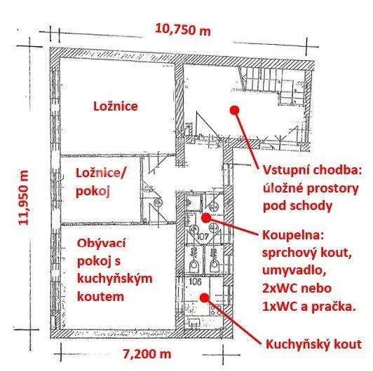 2 bedroom with open-plan kitchen flat to rent, 80 m², Za Jalovým dvorem, Prague, Prague