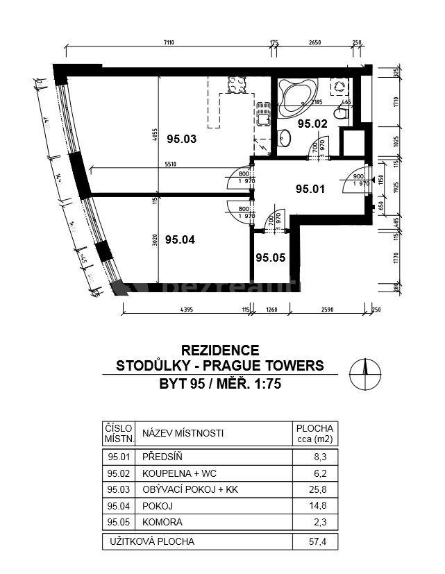 1 bedroom with open-plan kitchen flat to rent, 57 m², Tlumačovská, Prague, Prague