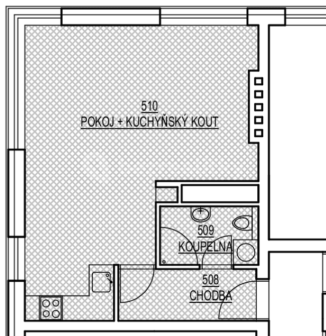 Studio flat to rent, 37 m², Karáskovo náměstí, Brno, Jihomoravský Region