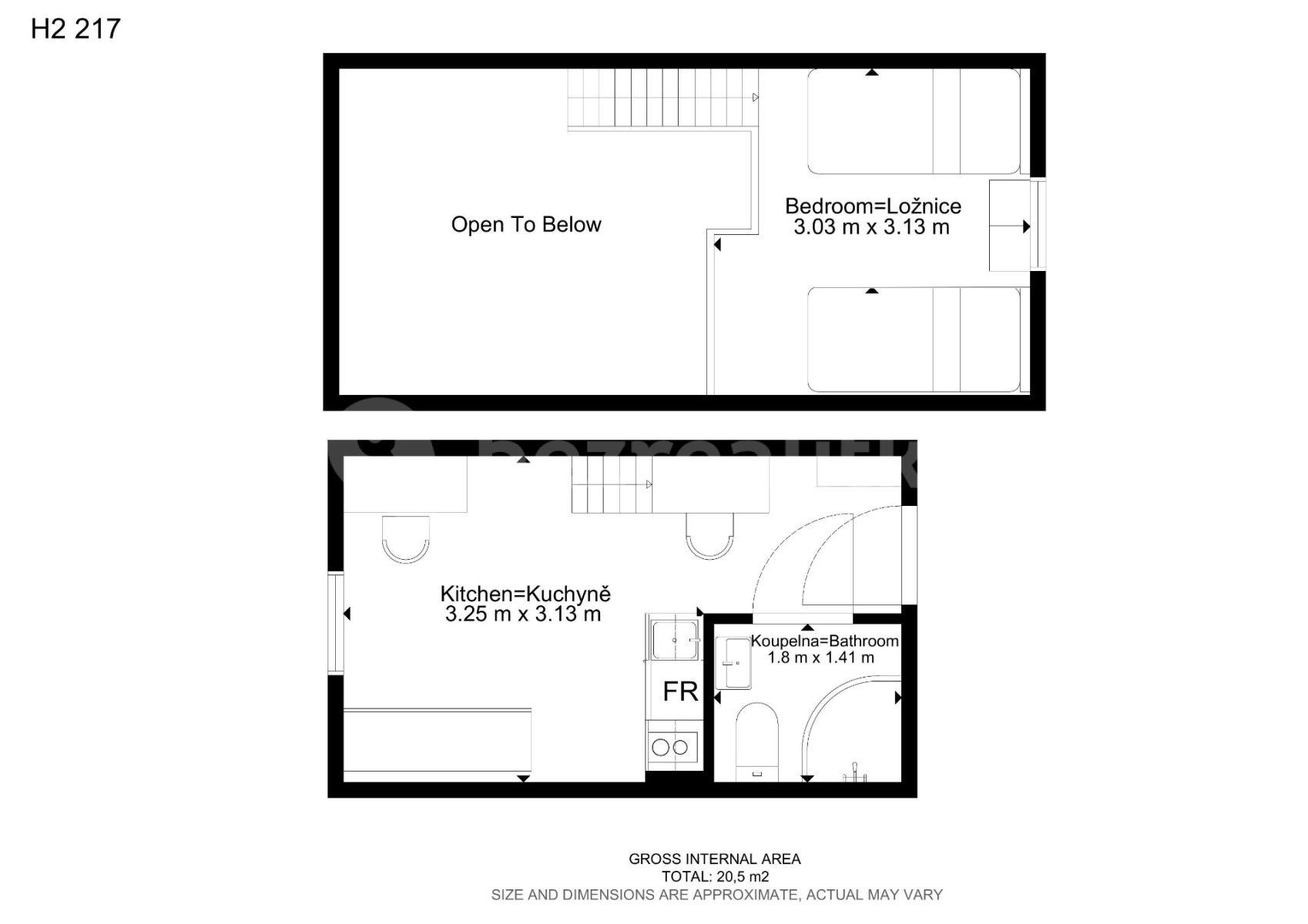 Studio flat to rent, 25 m², Hybešova, Brno, Jihomoravský Region