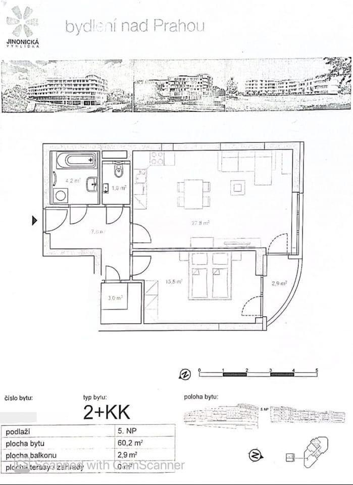 1 bedroom with open-plan kitchen flat to rent, 60 m², V Zářezu, Prague, Prague