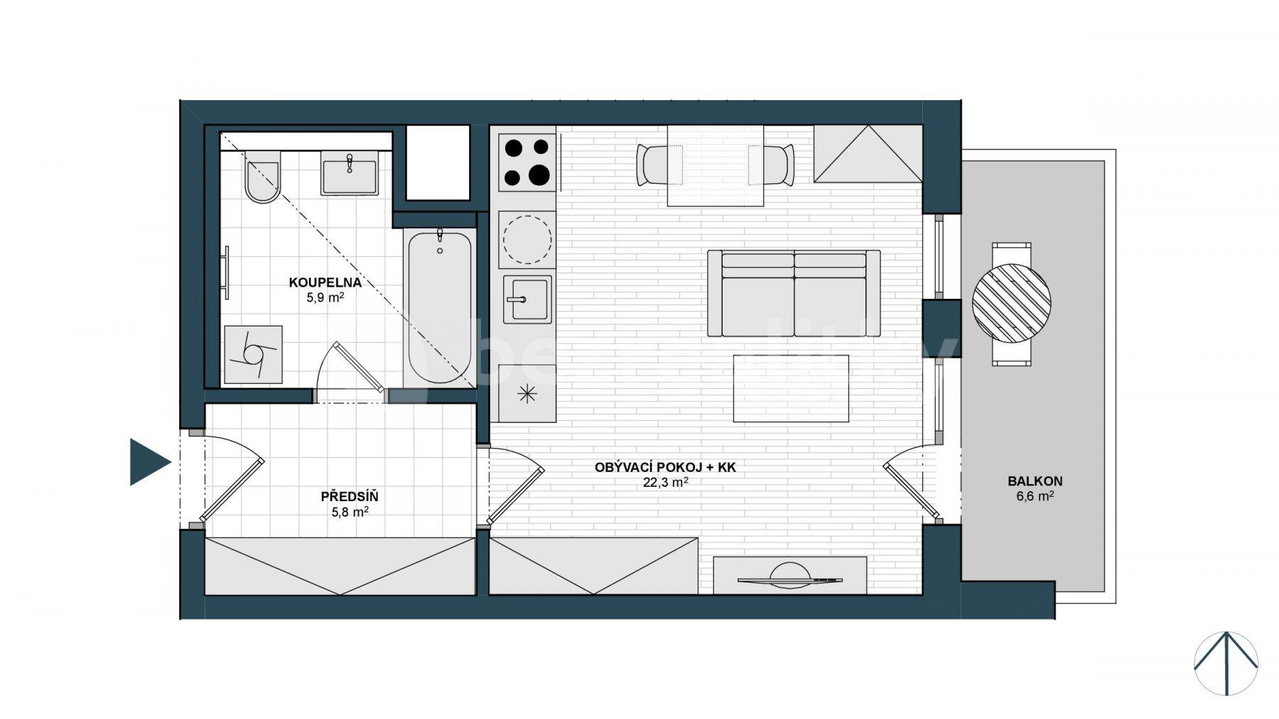 Studio flat to rent, 36 m², Saarinenova, Prague, Prague