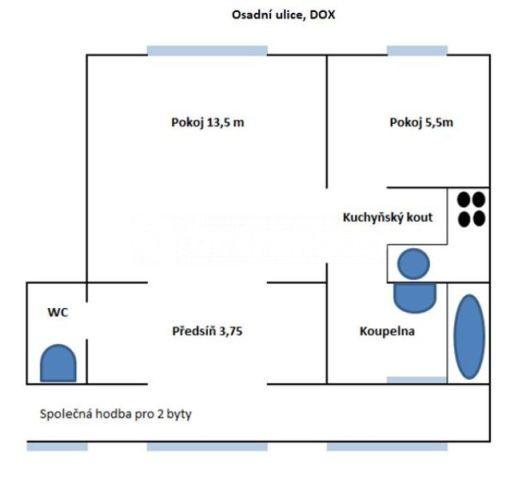 1 bedroom with open-plan kitchen flat to rent, 31 m², Osadní, Prague, Prague