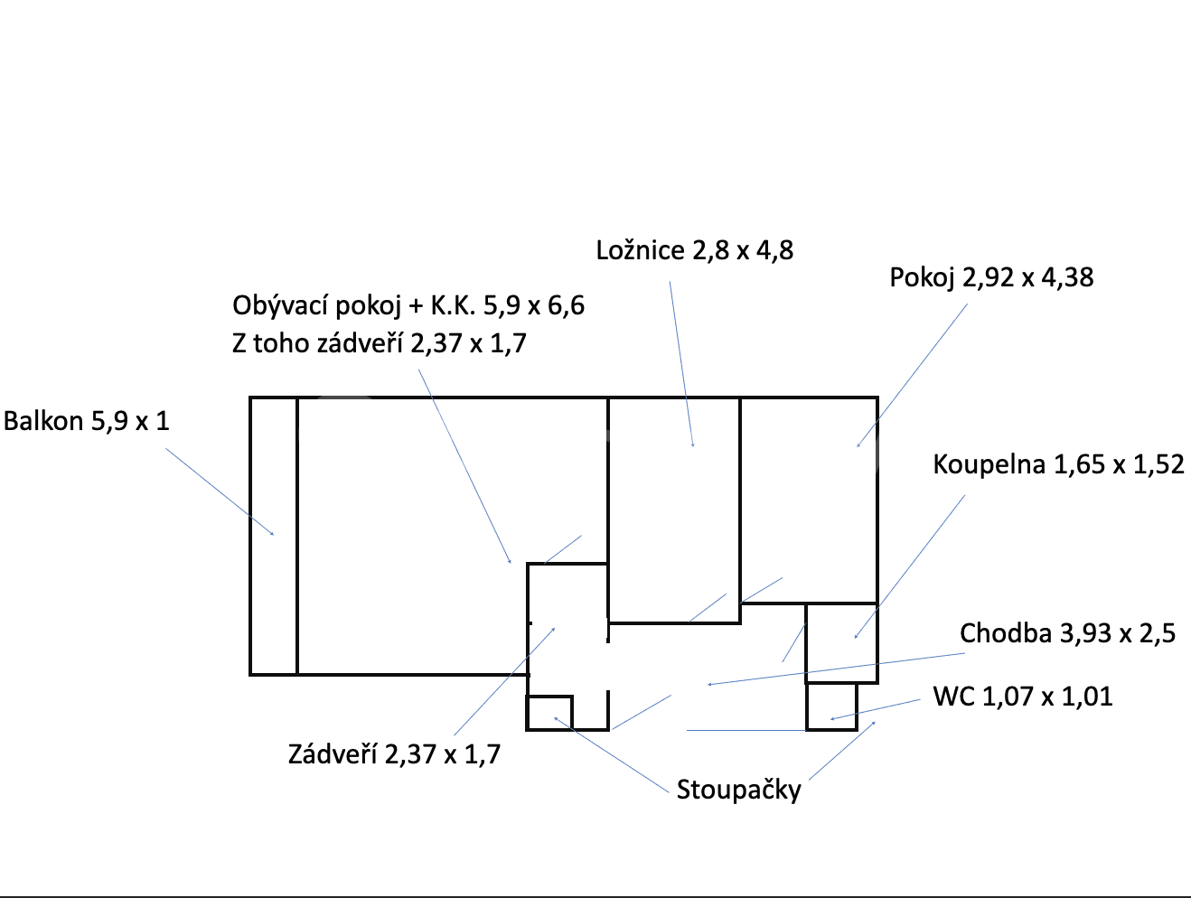 2 bedroom with open-plan kitchen flat to rent, 83 m², 17. listopadu, Mladá Boleslav, Středočeský Region