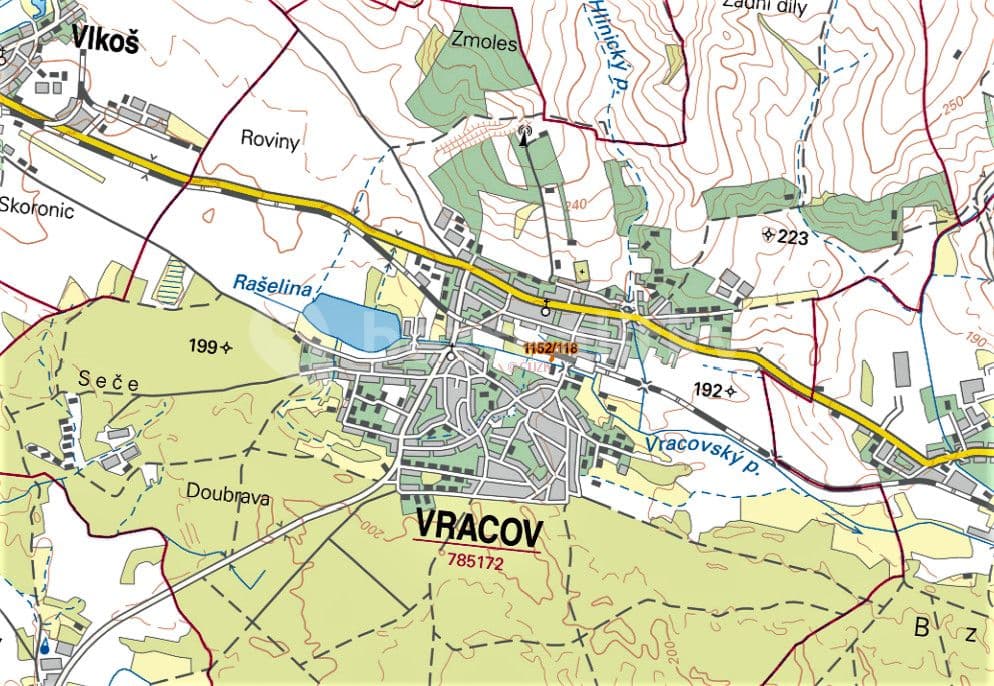 plot for sale, 176 m², Vracov, Jihomoravský Region