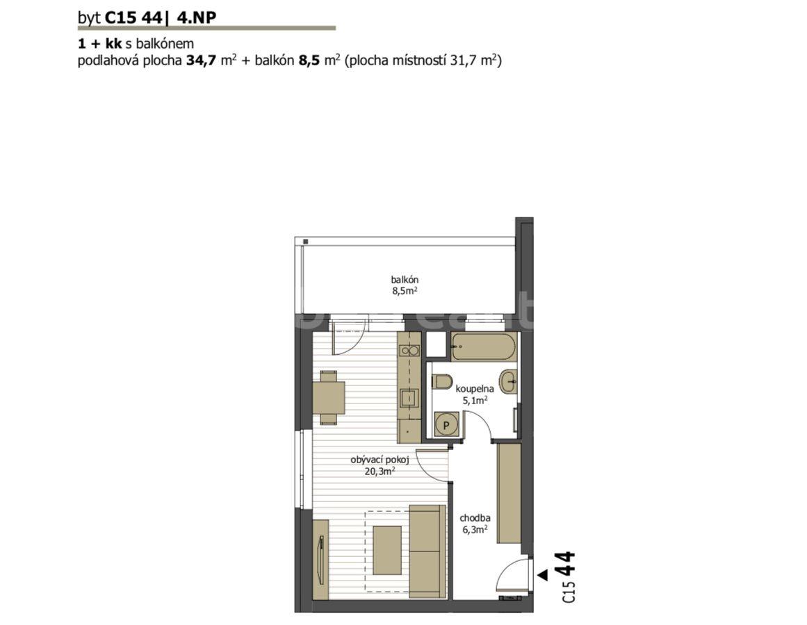 Studio flat to rent, 35 m², Armádní, Milovice, Středočeský Region