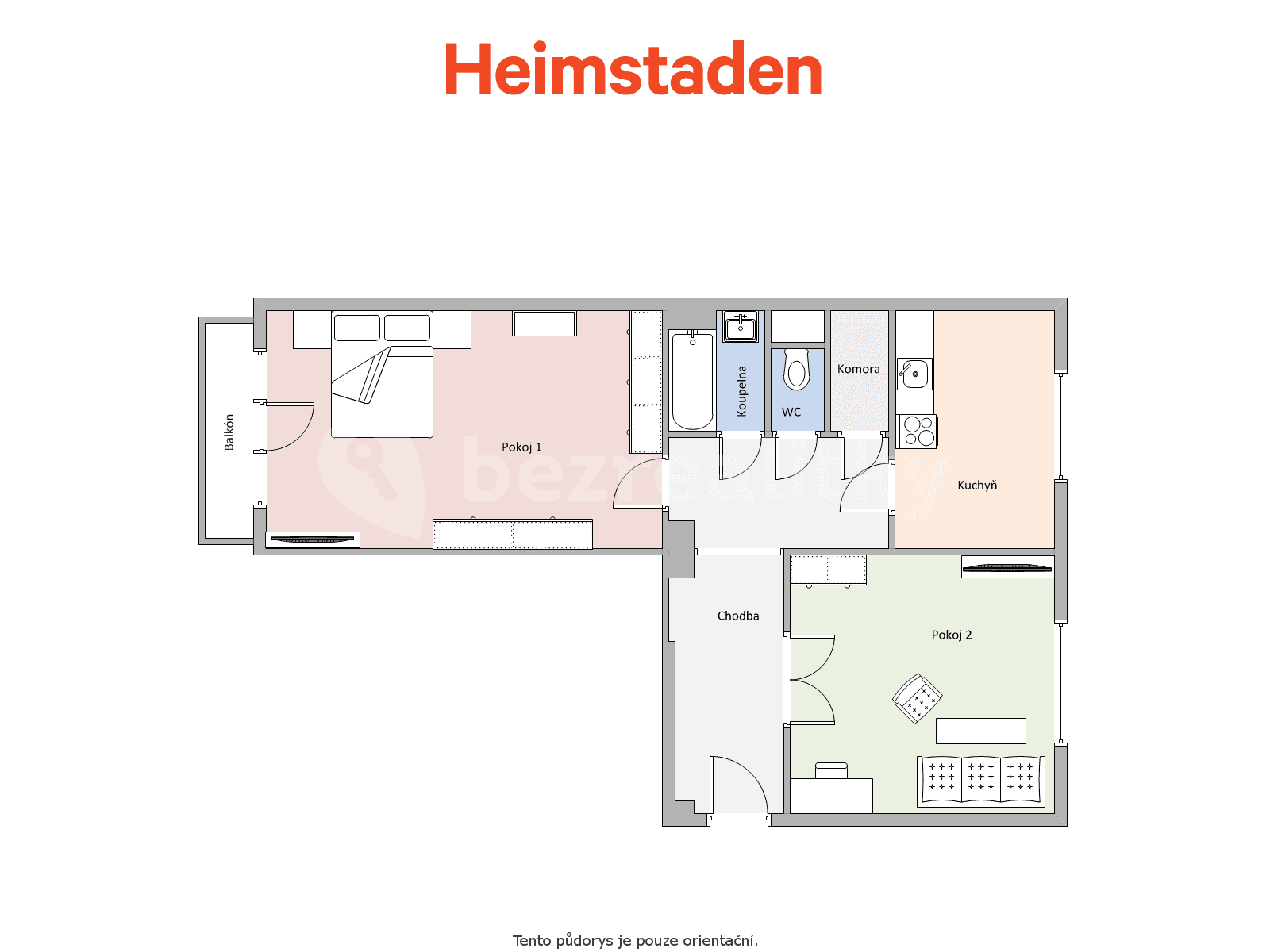 2 bedroom flat to rent, 53 m², Nedbalova, Havířov, Moravskoslezský Region