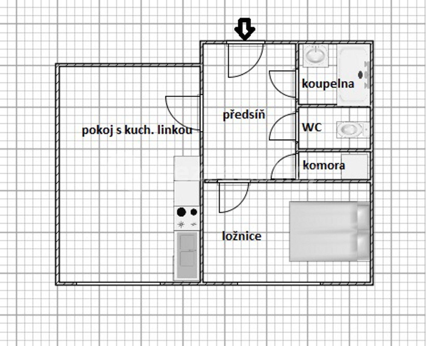 1 bedroom flat to rent, 47 m², Litevská, Prague, Prague