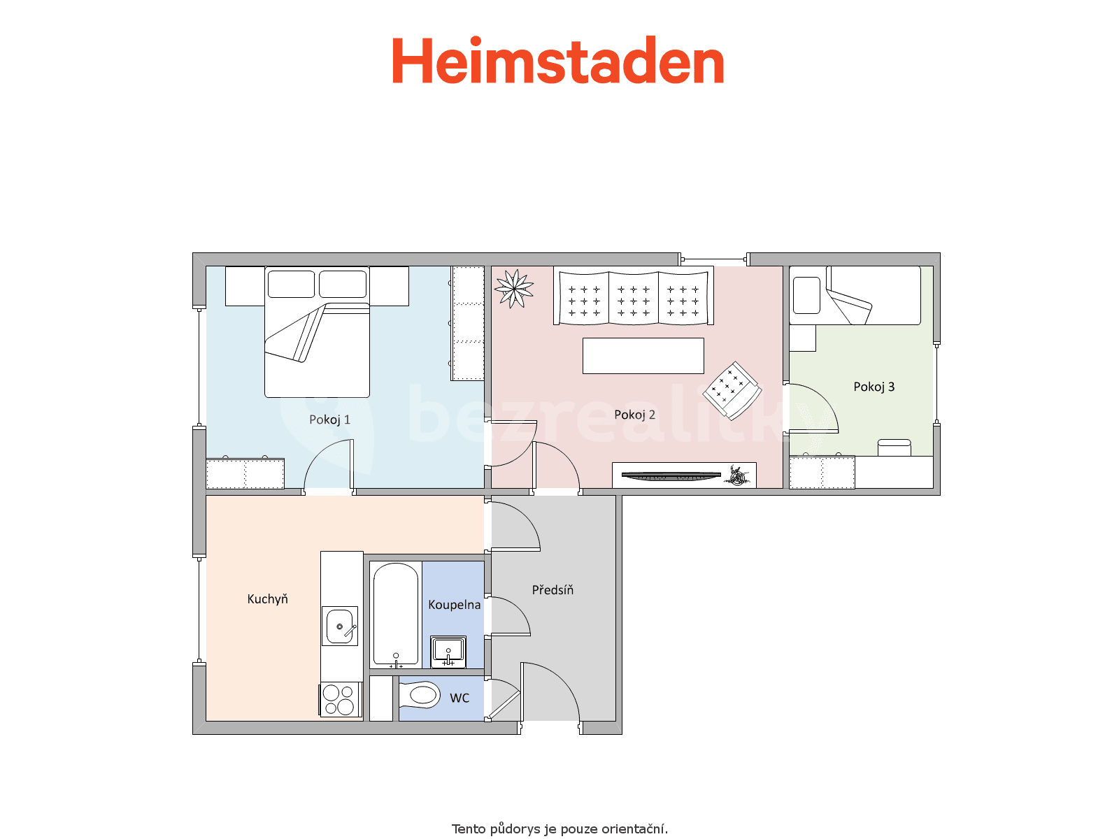 3 bedroom flat to rent, 56 m², Zelená, Horní Suchá, Moravskoslezský Region