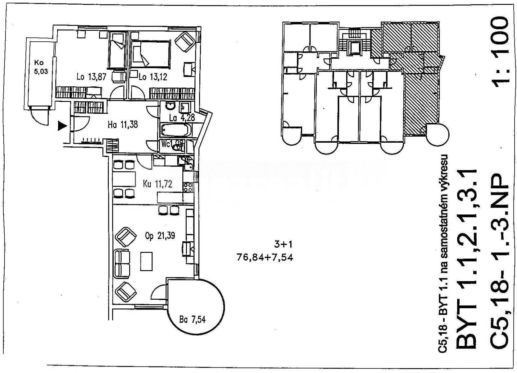 2 bedroom with open-plan kitchen flat to rent, 83 m², Pastevců, Prague, Prague