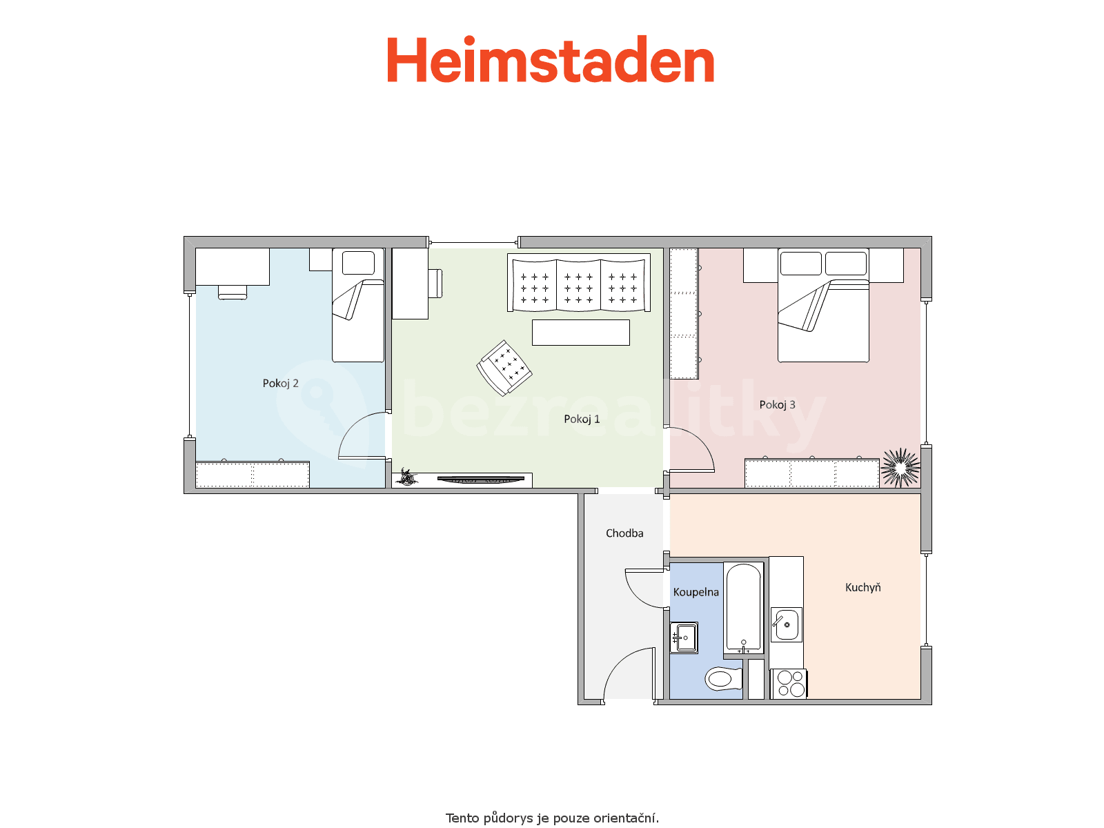 3 bedroom flat to rent, 54 m², Slovenská, Karviná, Moravskoslezský Region