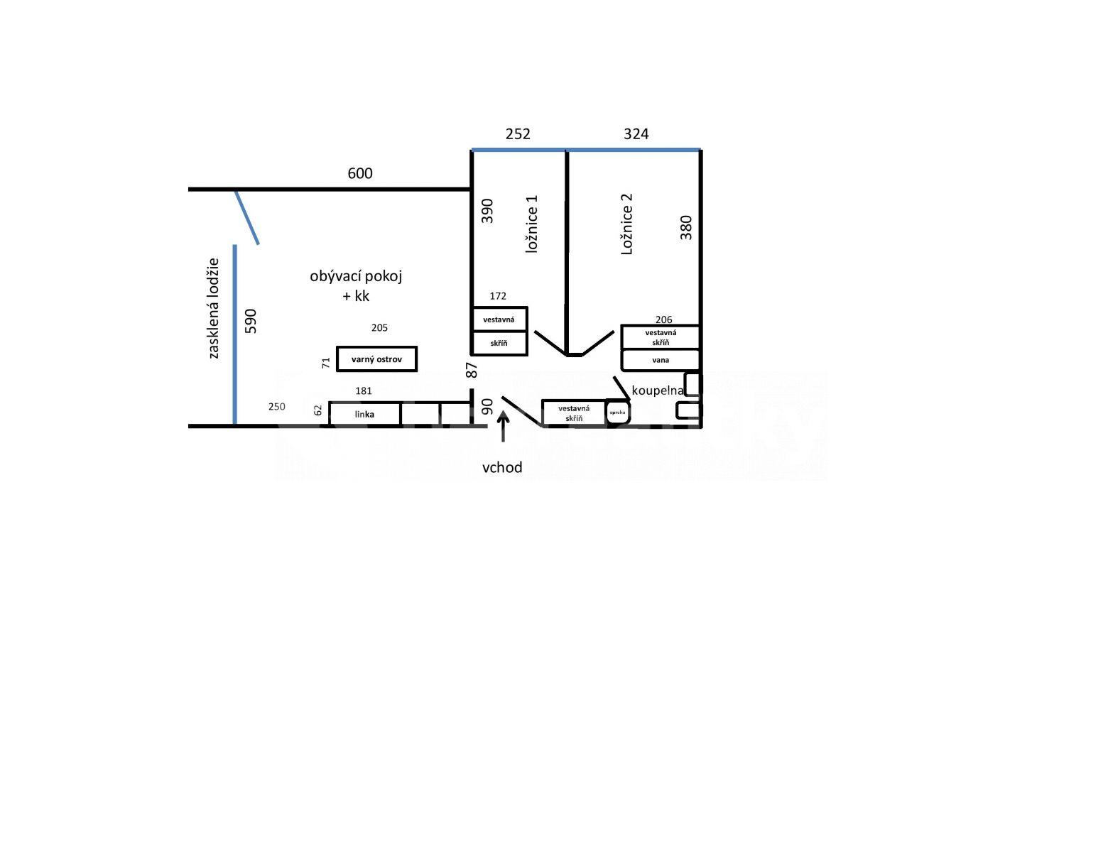 2 bedroom with open-plan kitchen flat to rent, 71 m², Bronzová, Prague, Prague