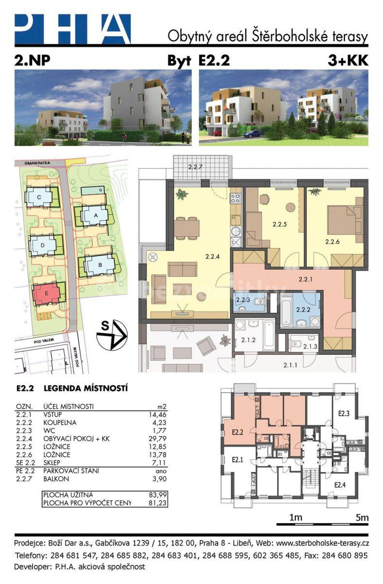 2 bedroom with open-plan kitchen flat to rent, 84 m², Dragounská, Prague, Prague