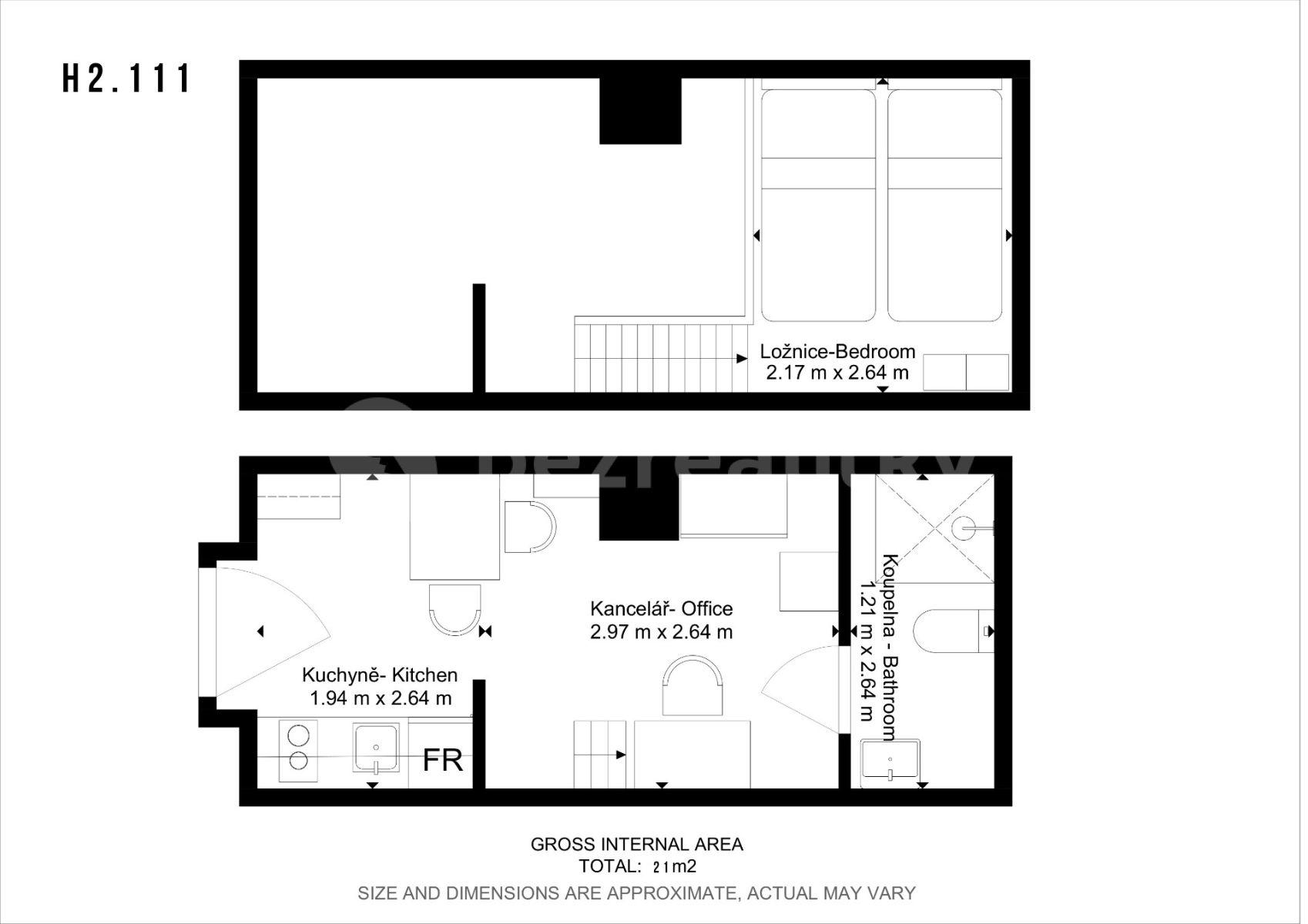 Studio flat to rent, 21 m², Hybešova, Brno, Jihomoravský Region