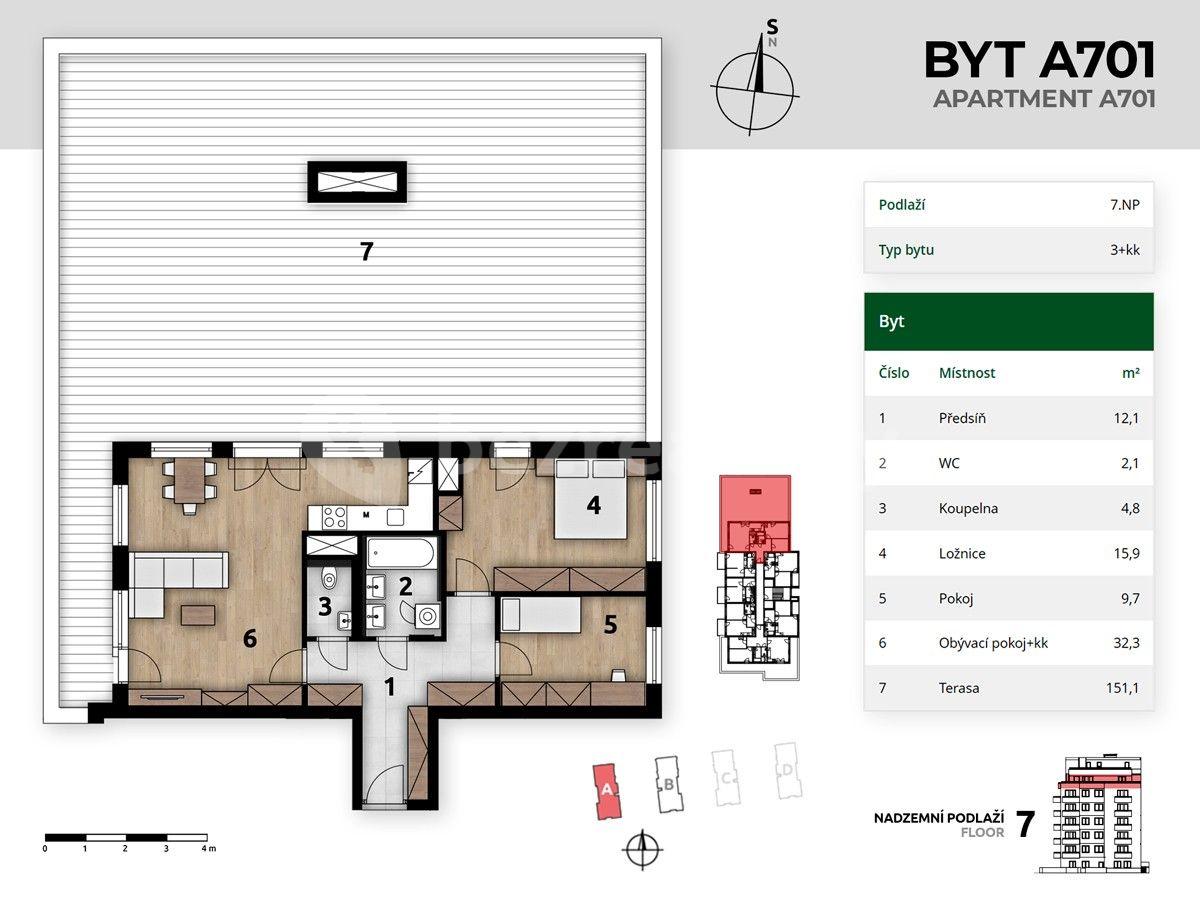 2 bedroom with open-plan kitchen flat for sale, 80 m², Miloše Havla, Prague, Prague