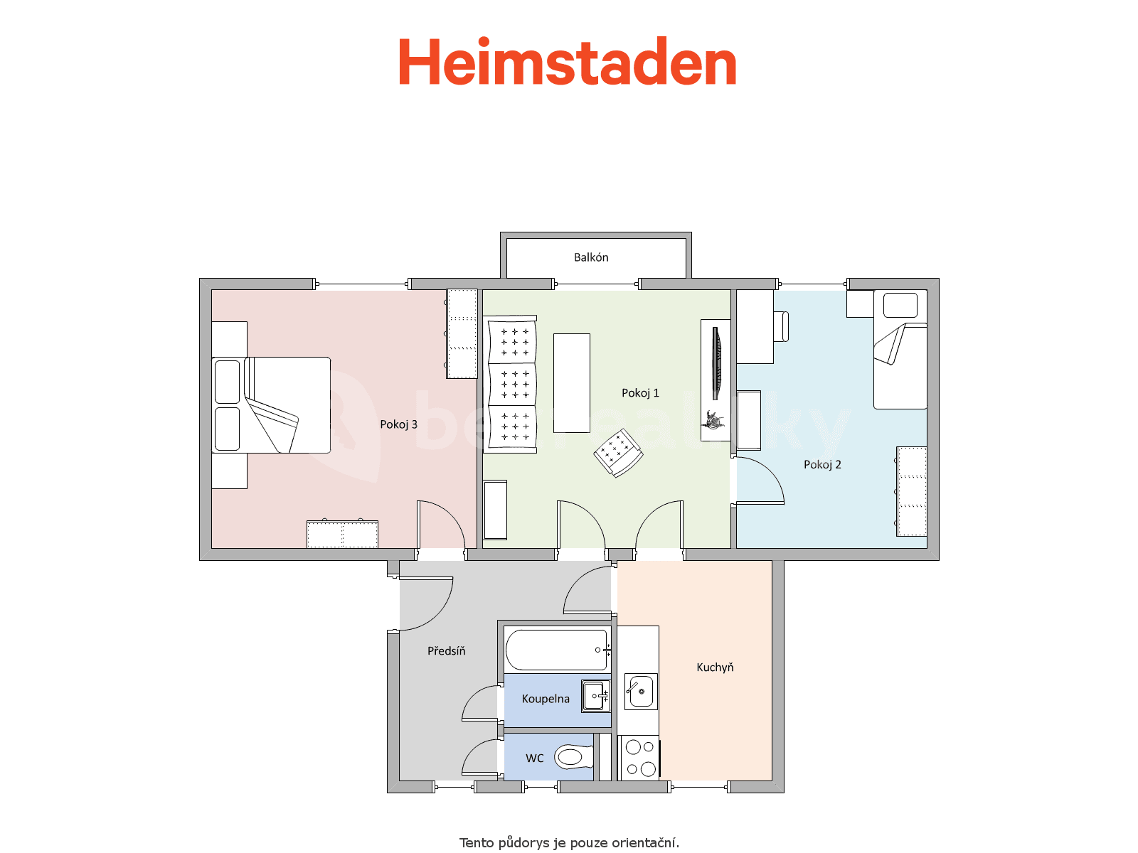 3 bedroom flat to rent, 68 m², Šenovská, Havířov, Moravskoslezský Region