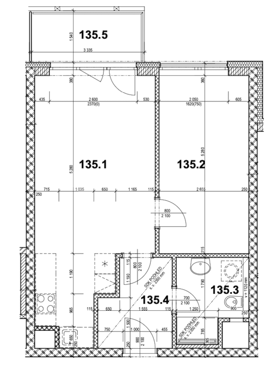 1 bedroom with open-plan kitchen flat to rent, 57 m², U Radosti, Prague, Prague