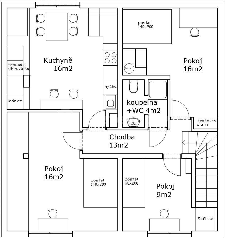 3 bedroom flat to rent, 80 m², Závodského, Brno, Jihomoravský Region