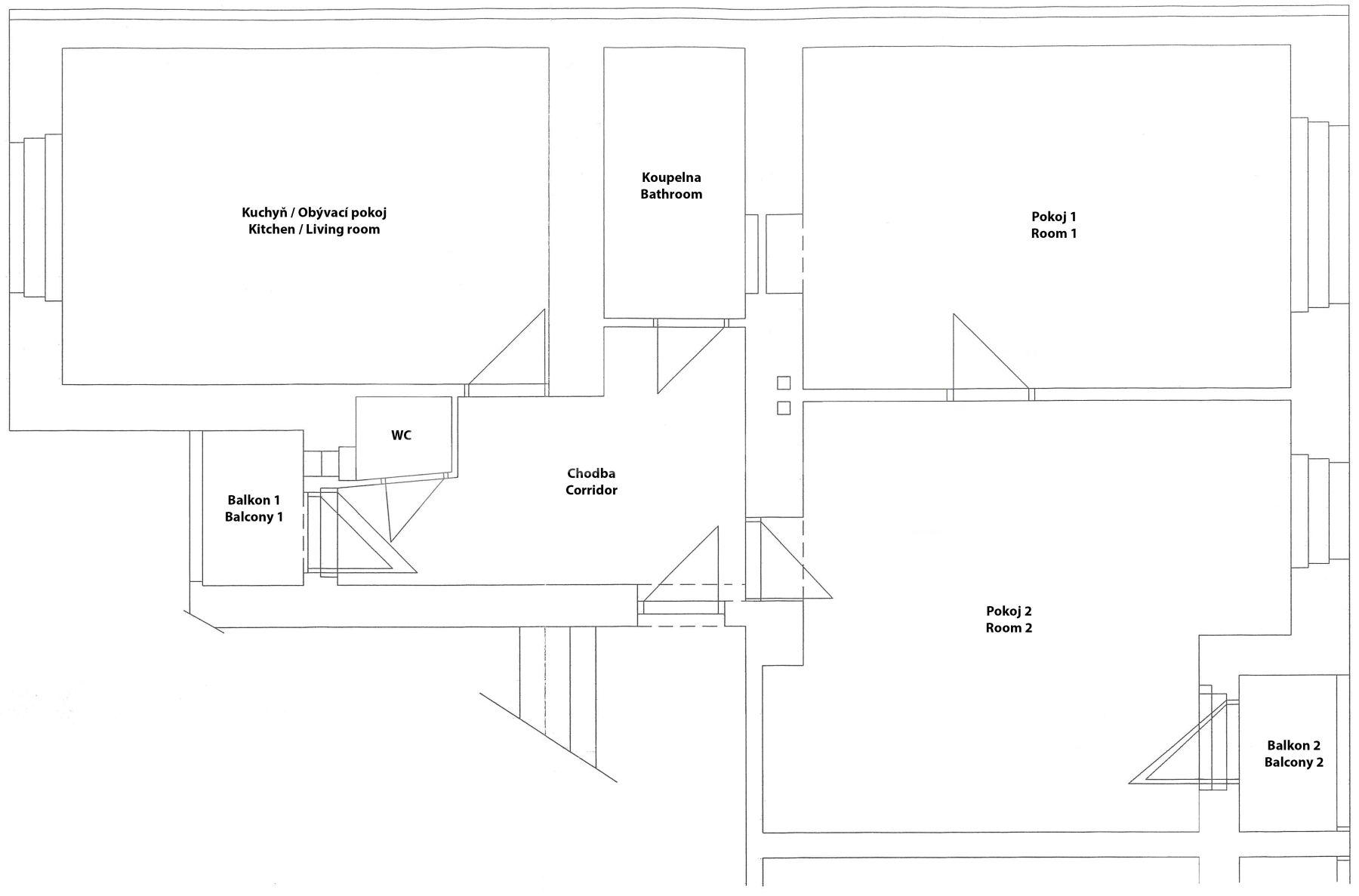 2 bedroom with open-plan kitchen flat to rent, 102 m², Starokošířská, Prague, Prague