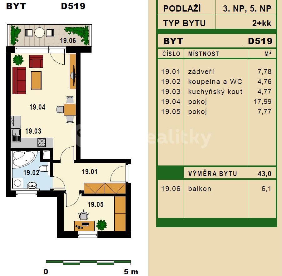 1 bedroom with open-plan kitchen flat to rent, 49 m², Hornoměcholupská, Prague, Prague