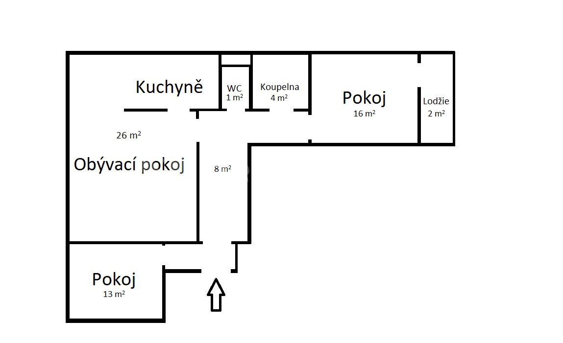 2 bedroom with open-plan kitchen flat to rent, 70 m², Prosluněná, Prague, Prague
