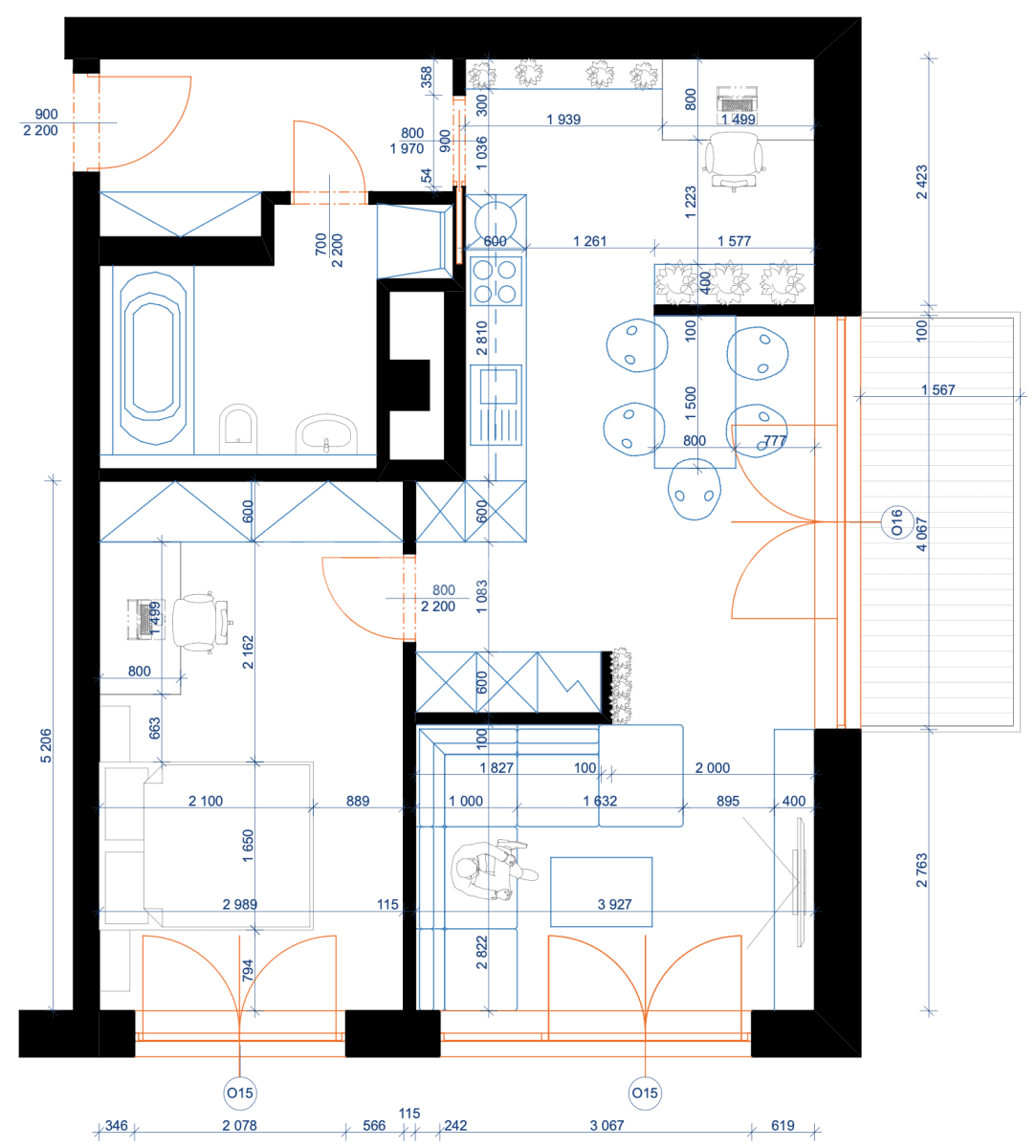 1 bedroom with open-plan kitchen flat to rent, 66 m², Nové sady, Brno, Jihomoravský Region