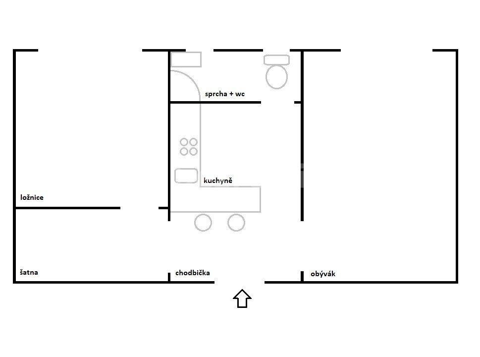 2 bedroom flat for sale, 50 m², U Družstva Ideál, Prague, Prague