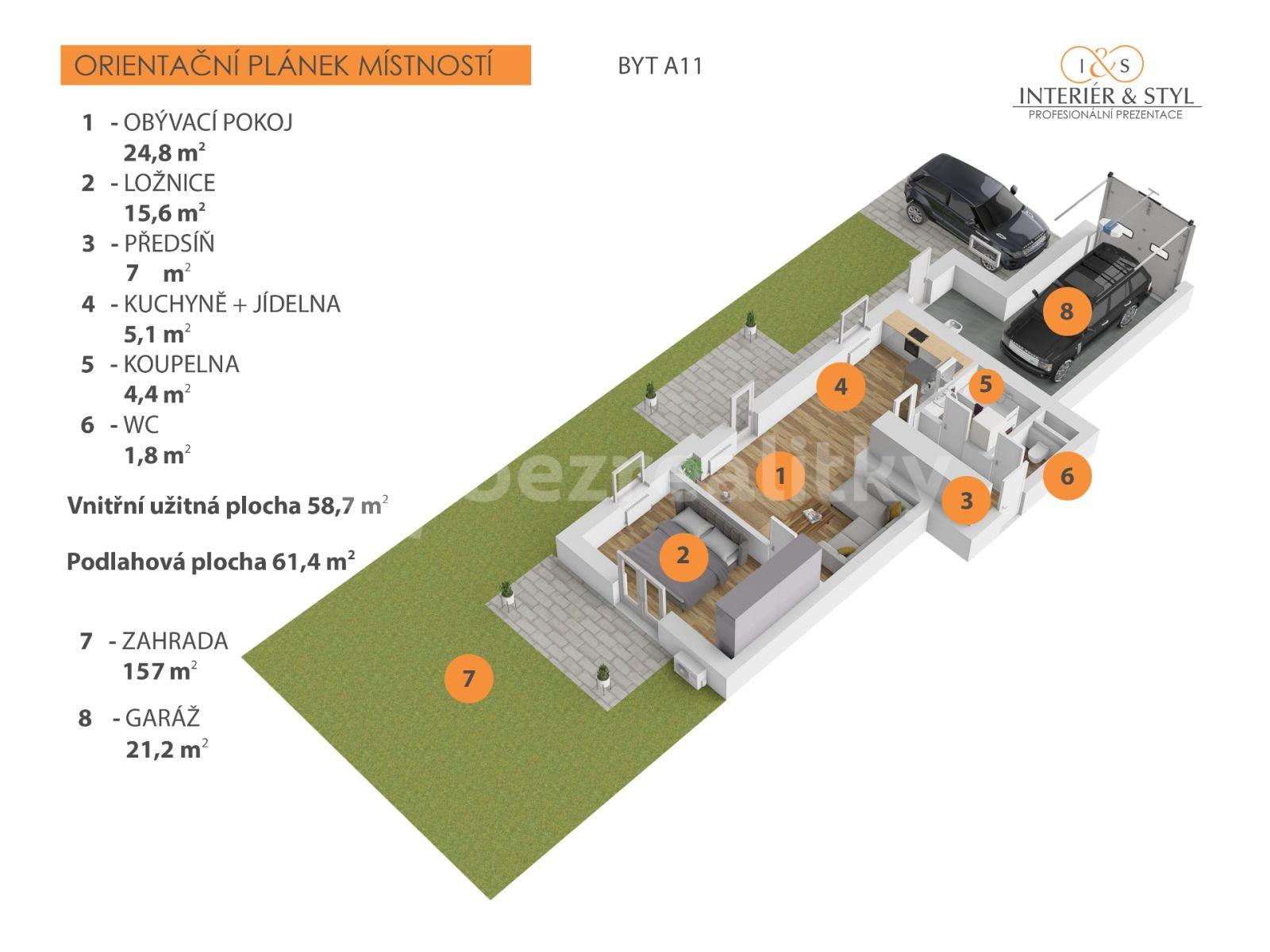 1 bedroom with open-plan kitchen flat to rent, 61 m², U Slaviborského dvora, Prague, Prague