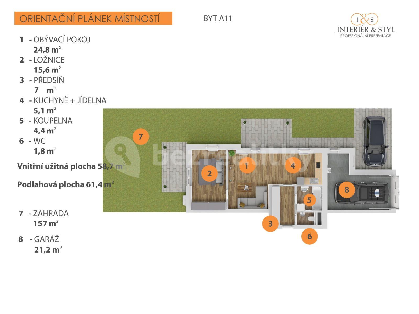 1 bedroom with open-plan kitchen flat to rent, 61 m², U Slaviborského dvora, Prague, Prague