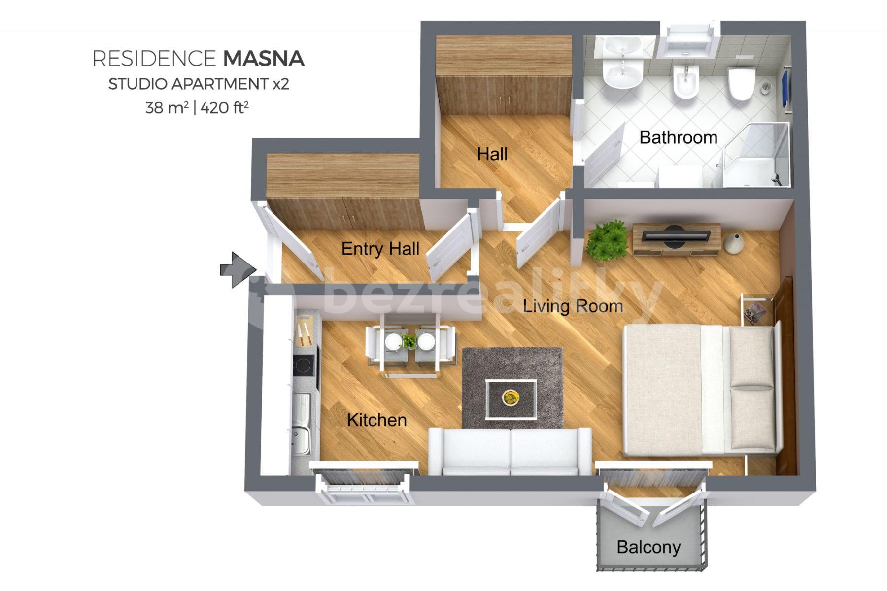 1 bedroom flat to rent, 38 m², Masná, Prague, Prague