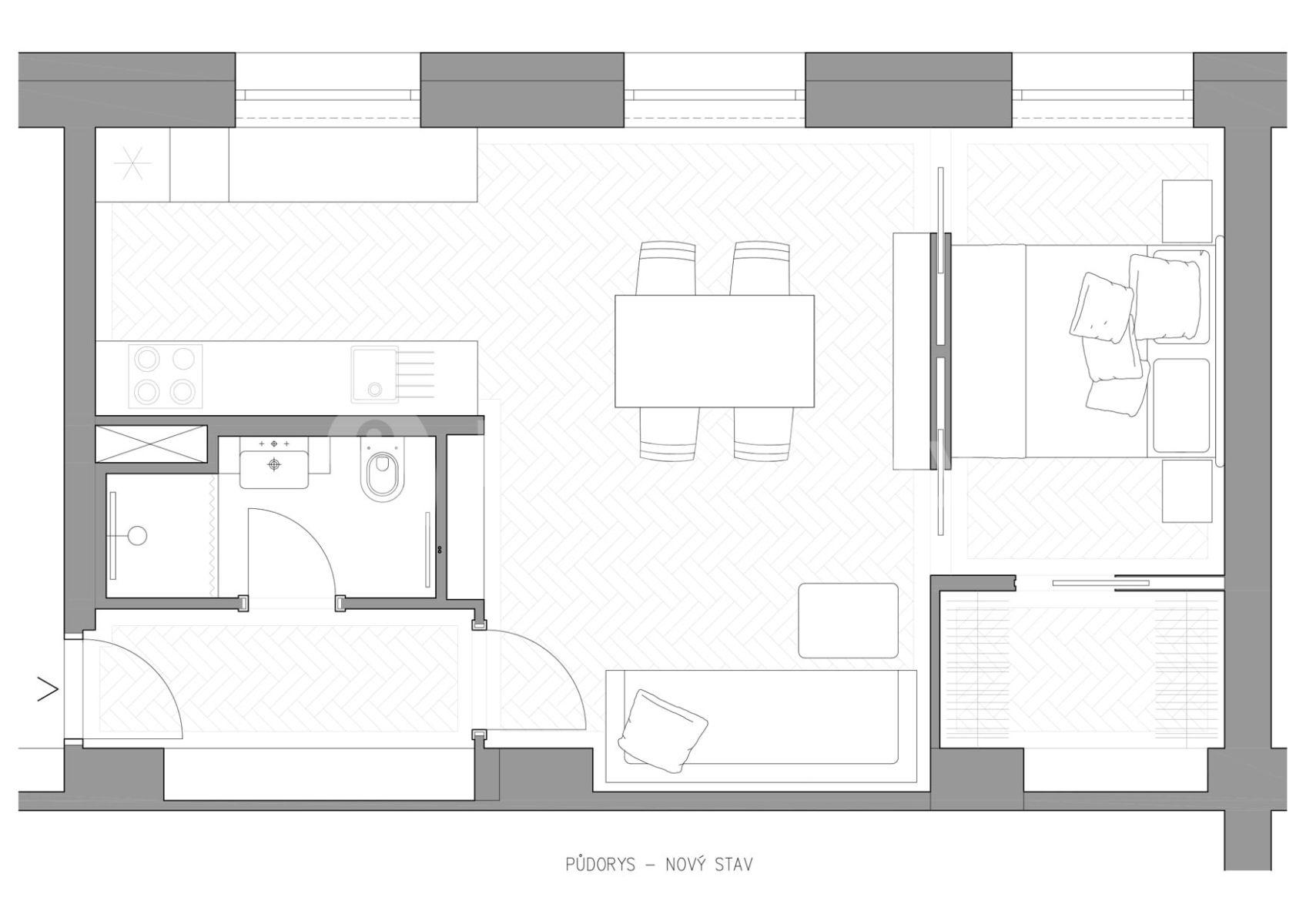 Studio flat to rent, 35 m², Krásného, Prague, Prague