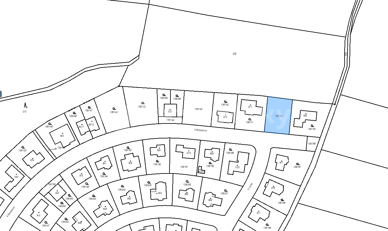 plot for sale, 706 m², K Boleslavce, Zdiby, Středočeský Region