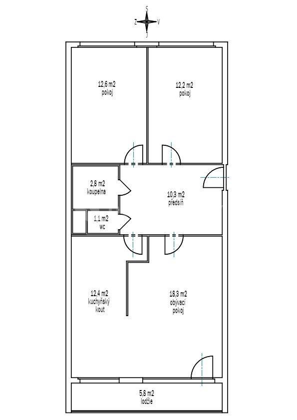 3 bedroom flat for sale, 79 m², Malkovského, Prague, Prague