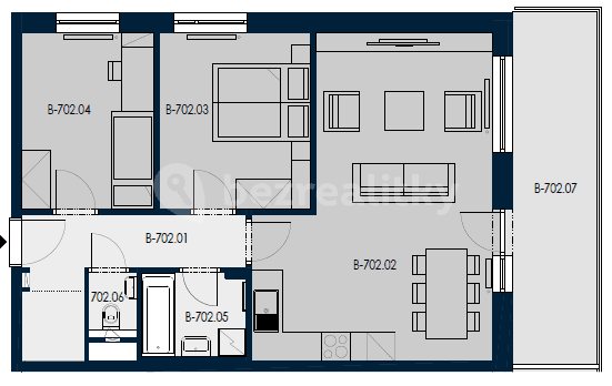 2 bedroom with open-plan kitchen flat for sale, 63 m², Zvěřinova, Prague, Prague