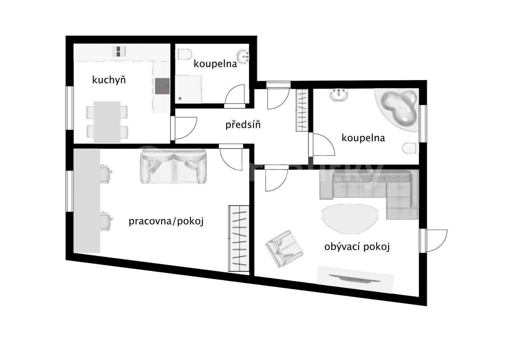 2 bedroom flat for sale, 72 m², Střížkovská, Prague, Prague