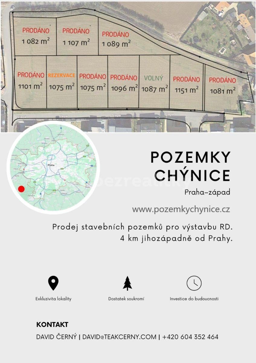 plot for sale, 1,087 m², Chýnice, Středočeský Region