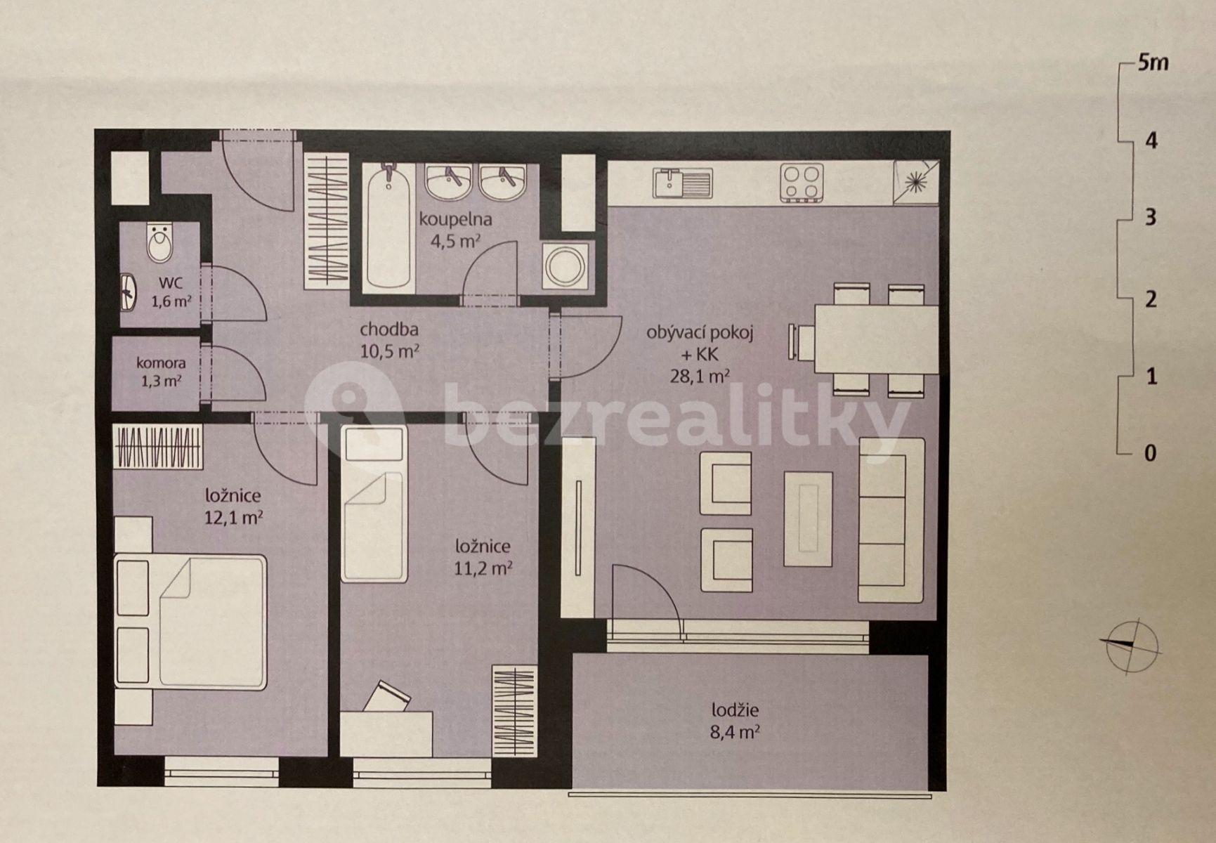 2 bedroom with open-plan kitchen flat to rent, 73 m², Knovízská, Prague, Prague