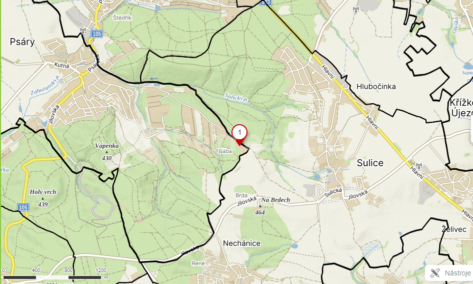 plot for sale, 1,429 m², Psáry, Středočeský Region