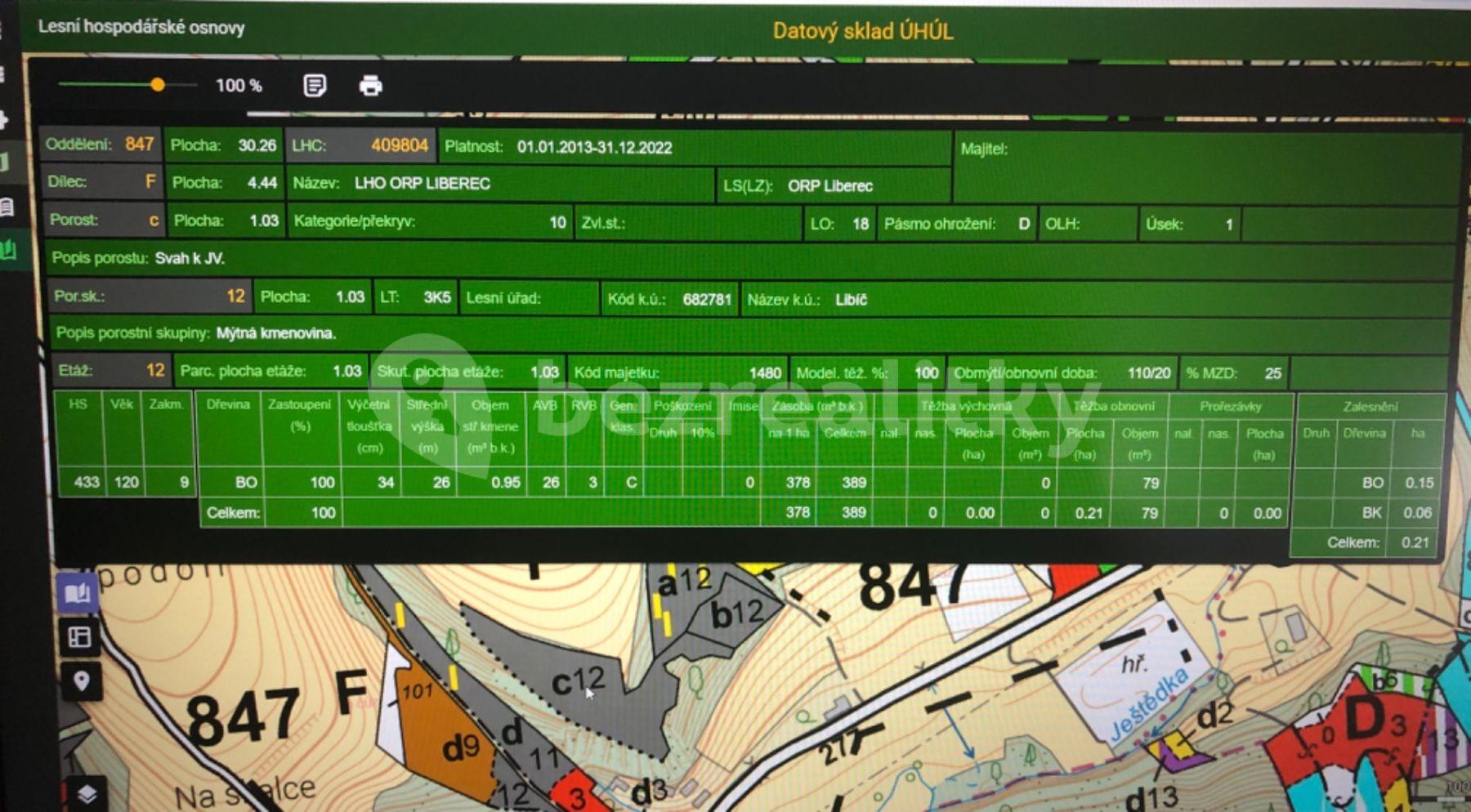 plot for sale, 10,268 m², Český Dub, Liberecký Region