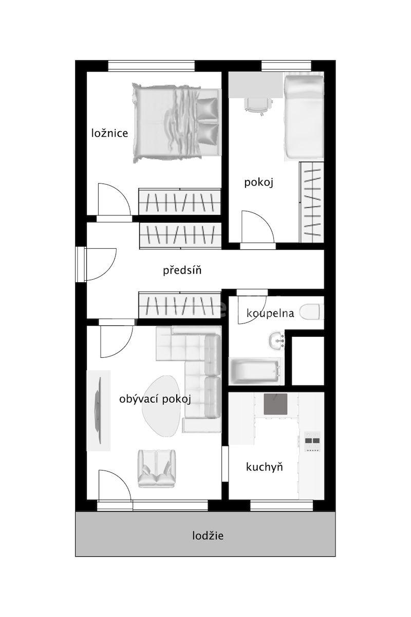 2 bedroom with open-plan kitchen flat for sale, 69 m², Murgašova, Prague, Prague