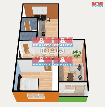 2 bedroom flat for sale, 60 m², Jiráskovo náměstí, Postoloprty, Ústecký Region